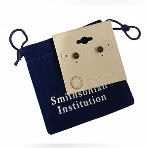 Amber Stud Earrings Smithsonian NEW